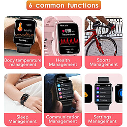 Avis Chrono Chronus Montre Connectée Femmes,Montre Connectée Homme IP68 Bracelet Connecté Température Corporelle Podometre Smartwatch Sport Fitness Tracker pour Android iOS( Rose)