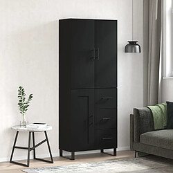 vidaXL Buffet haut Noir 69,5x34x180 cm Bois d'ingénierie