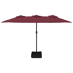 Avis vidaXL Parasol de jardin à double tête avec LED rouge bordeaux