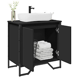 vidaXL Armoire lavabo de salle de bain noir 60x35x60 cm