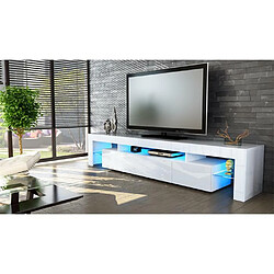 Avis Mpc Meuble TV Blanc Avec LED 38 X 189 X 35 Cm