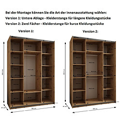 Abiks Meble Armoire à portes battantes Lux 1 245,5/160/64 2 portes pas cher