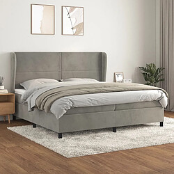 Maison Chic Lit Adulte - Lit simple Lit à sommier tapissier et matelas moelleux - Meuble de Chambre - Gris clair 200x200cm Velours -MN34410