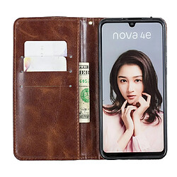 Avis Wewoo Housse Coque Pour Huawei P30 Lite Copper Buckle Nappa Texture en cuir à rabat horizontalavec support et fentes cartes et portefeuille marron