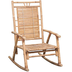 Maison Chic Chaise à bascule avec coussin | Fauteuil à bascule Rocking chair Bambou -GKD71945