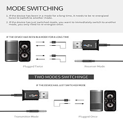 Wewoo Transmetteur sans fil MSD168 2 en 1 Bluetooth Émetteur Récepteur Mini 3.5mm AUX Stéréo 5.0 Adaptateur Pour La Voiture TV PC MP3 pas cher