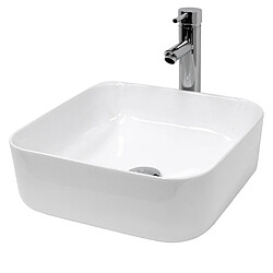 Ecd Germany Lavabo 390 x 390 x 140 mm en céramique blanche