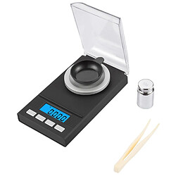 Universal Balance de cuisine Amir numérique 50g/0.001g LCD mini poche accessoires écailles nourriture gâteau laboratoire diamant médecine 6 unités balance(Le noir)