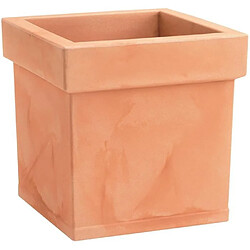 NICOLI Cache pot Themis Quadro I - 40 x 40 x 40 cm - Marron terracotta