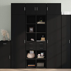 vidaXL Buffet haut noir 70x42,5x185 cm bois d'ingénierie