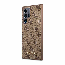 Guess Maroquinerie Guess 4G Metal Logo - Coque pour Samsung Galaxy S23 Ultra (Marron)