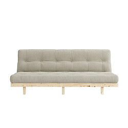 Inside 75 Banquette convertible futon LEAN pin coloris lin couchage 130x190 cm.