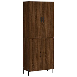 vidaXL Buffet haut Chêne marron 69,5x34x180 cm Bois d'ingénierie