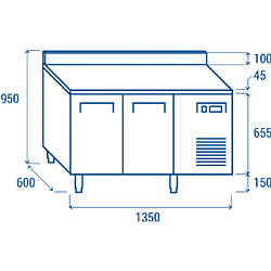 Avis COOLHEAD Table Réfrigérée Négative 2 Portes avec Dosseret - Profondeur 600 - Cool Head