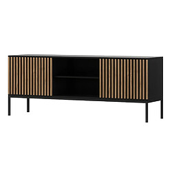 Bestmobilier Savanna - meuble TV - bois et noir - 150 cm pas cher