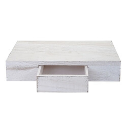 Decoshop26 Etagère murale avec tiroir de rangement 40 cm en bois blanc vieilli 04_0006789