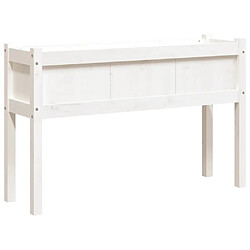 Acheter Maison Chic Lot de 2 Jardinières,Bac à fleurs - pot de fleur avec pieds blanc bois de pin massif -GKD38740