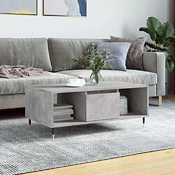 vidaXL Table basse Gris béton 90x50x36,5 cm Bois d'ingénierie