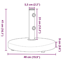 vidaXL Base de parasol pour mâts Ø32/38/48 mm 25 kg rond pas cher