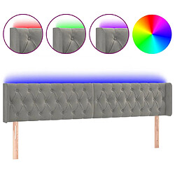 vidaXL Tête de lit à LED Gris clair 203x16x78/88 cm Velours