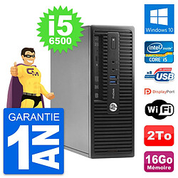 PC HP ProDesk 400 G3 SFF Intel Core i5-6500 RAM 16Go Disque 2To Windows 10 Wifi - Occasion