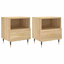 Maison Chic Lot de 2 Tables de chevet - Tables de Nuit chêne sonoma 40x35x47,5 cm