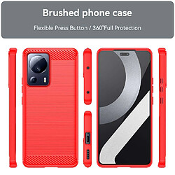 Htdmobiles Coque pour Xiaomi 13 Lite 5G - housse etui silicone gel carbone + verre trempe - ROUGE