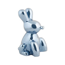 Pt' Statue en céramique Balloon Bunny bleu foncé.