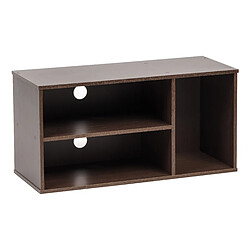 Iris Ohyama, Meuble TV à 3 niches ouvertes pour écran 28 pouces en bois MDF - Module Wood Shelf MDB-3S - Chêne brun, L73.2 x P29 x H36.6 cm