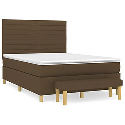 vidaXL Sommier à lattes de lit avec matelas Marron foncé 140x190 cm