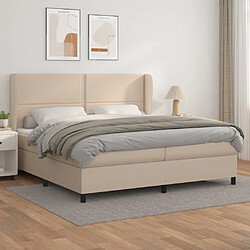 Maison Chic Structures de lit + matelas,Lit à sommier tapissier avec matelas Cappuccino 200x200 cm -MN31726