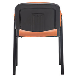 Acheter Decoshop26 Chaise visiteur avec accoudoirs intégrés zone d'attente en PVC orange piètement à 4 pieds en métal noir 10_0003381