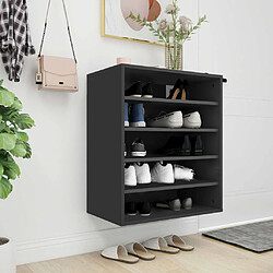 Maison Chic Armoire à Chaussures Noir,Meuble de Rangement à Chaussures 60x35x70 cm Aggloméré -MN28504