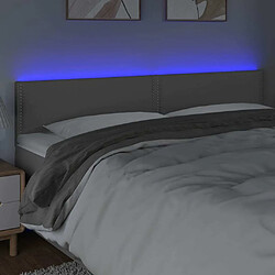 Avis Maison Chic Tête de lit moderne à LED lumineuse pour chambre - Décoration de lit Gris 200x5x78/88 cm Similicuir -MN91153