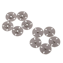 5 ensembles de boutons-pression en métal à bouton-pression, boutons de couture à coudre, argent 25mm