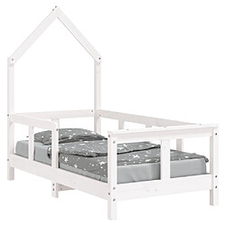 Maison Chic Lit simple Cadre de lit pour enfant,Lit d'Enfant Moderne blanc 70x140 cm bois de pin massif -MN77095