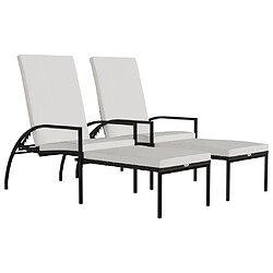 Maison Chic Lot de 2 Bain de soleil,Chaises longues avec repose-pied Résine tressée Marron -GKD33548