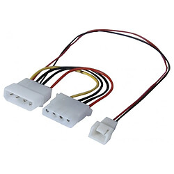 Abi Diffusion Adaptateur d alimentation Molex pour ventilateur 3 broches