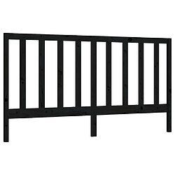 Maison Chic Tête de lit scandinave pour lit adulte,Meuble de chambre Noir 186x4x100 cm Bois massif de pin -MN47501