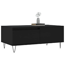 Avis vidaXL Table basse Noir 90x50x36,5 cm Bois d'ingénierie