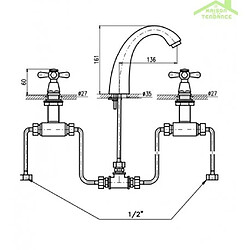 Avis Mélangeur lavabo 3 trous MORAVA avec bonde en laiton ou or