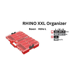 Acheter Toolbrothers RHINO XXL Organiseur ULTRA Hauteur L Boîtes empilables 531 x 379 x 77 mm 6 l IP66 avec 10 inlays