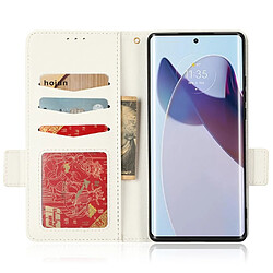 Etui en PU texture litchi, fermoir magnétique pour votre Motorola Edge 30 Ultra 5G/Edge X/Moto X30 Pro 5G - blanc