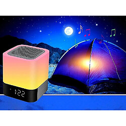 Avis Universal Enceinte Bluetooth sans câble avec la lampe de chevet de commande tactile, réveil, mp3, capteur de bureau touche à LED intelligent lampe de bureau portable dimmable (blanc)