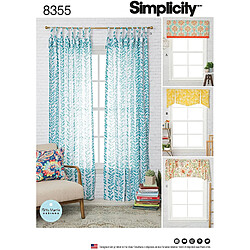 Simplicity 8355 OS (Taille Unique) fenêtre Treatments-Fits Windows 39 1/5,1 cm de Large x 160 cm, Blanc