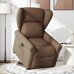 vidaXL Fauteuil inclinable Marron Tissu