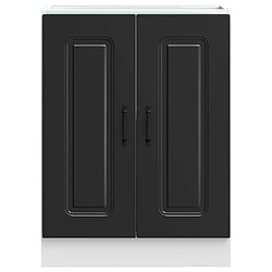 Avis vidaXL Meuble bas pour évier Kalmar noir 60x46x81,5 cm bois ingénierie