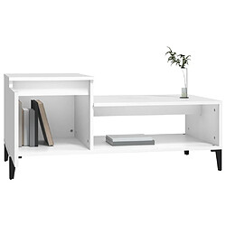 Avis vidaXL Table basse Blanc 100x50x45 cm Bois d'ingénierie