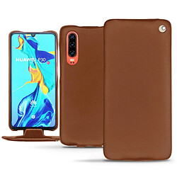 Housse cuir Huawei P30 - Rabat vertical - Marron ( Nappa - Pantone #8B4720 ) - NOREVE