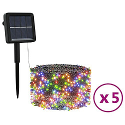 vidaXL Lampes solaires 5 pcs 5x200 LED Multicolore Intérieur Extérieur